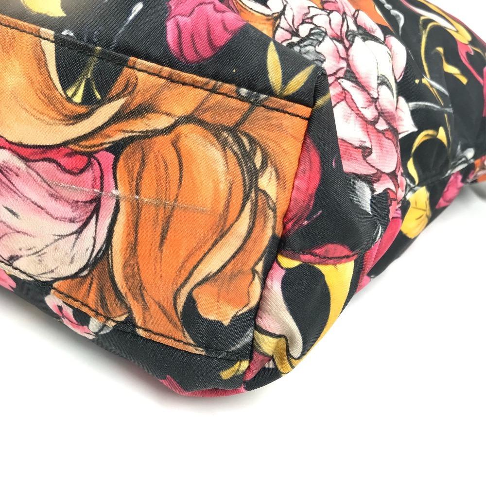 PRADA Flower pattern triangle logo Handbag Shoulder bag, 2-way bag Tote Bag