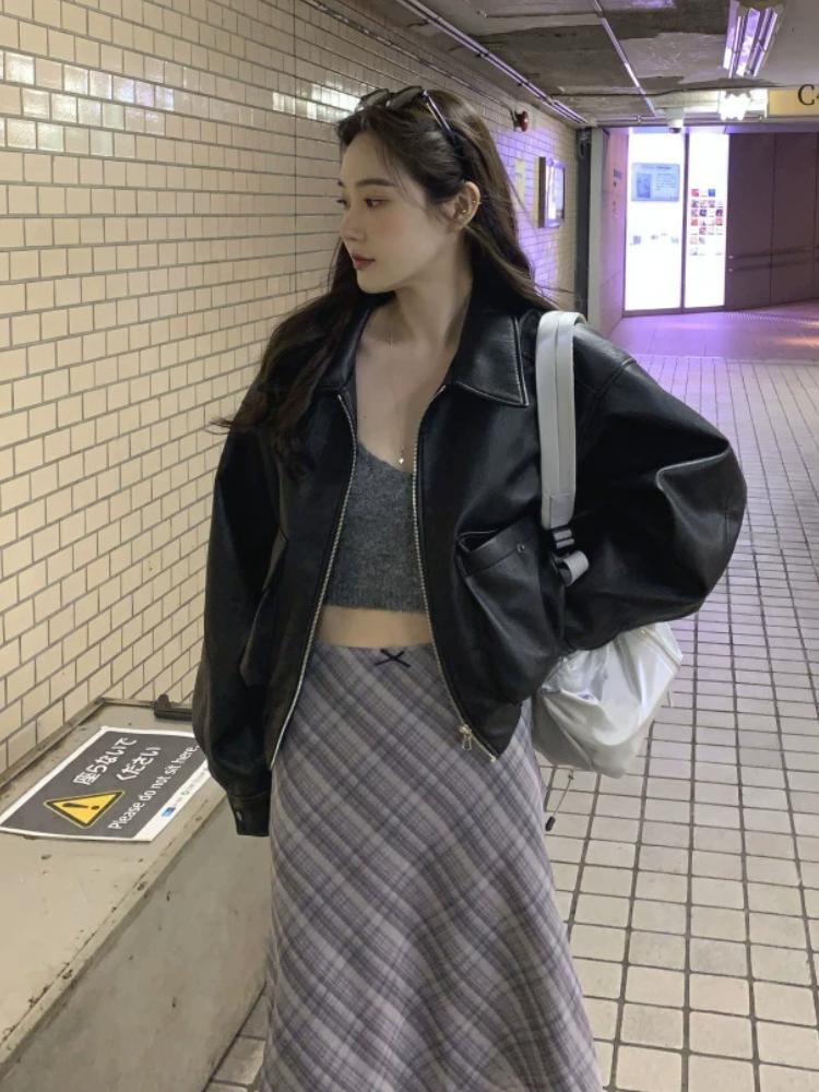 Harajuku Chic Frühling Elegante Lange Rock Frauen Französisch Plaid Retro A-Linie Süße Kleidung Weibliche Vintage Hohe Taille Casual Midi Röcke