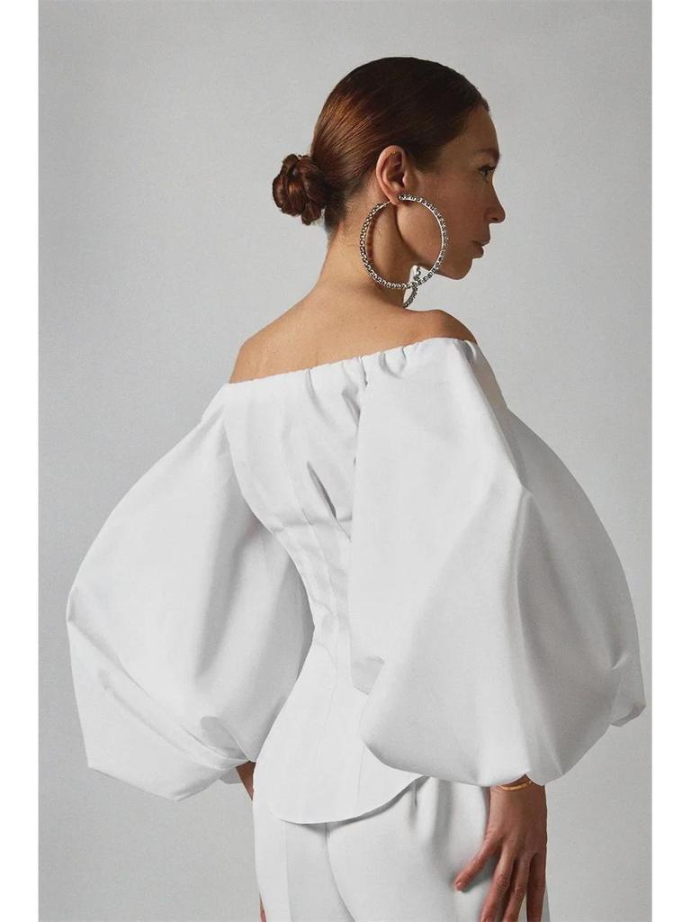 2022 Frühling/Sommer Cold Shoulder Pufflaternenärmel Damenoberteil