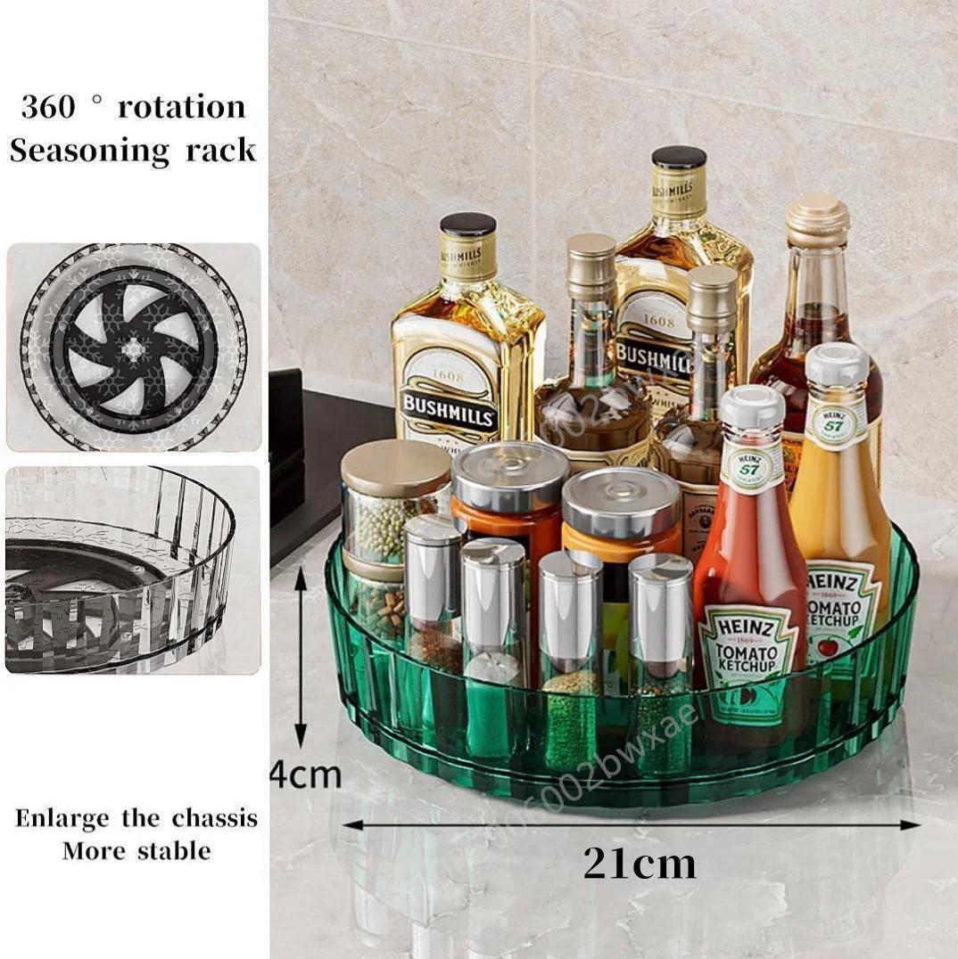 

360 Rotating Spice Rack Organizer Kitchen Turntable Storage Tray for Seasoning Cosmetic Pantry Cabinet 420 MM