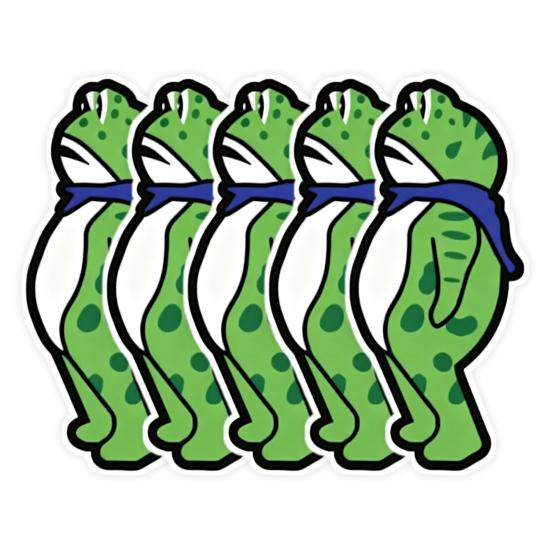 1/5/10/20/50/100Pcs Resist Frog Sticker Waterproof PVC Frog Meme Sticker Cell Phone Laptop Computer Helmet Water Bottle Decorative Animal Decal