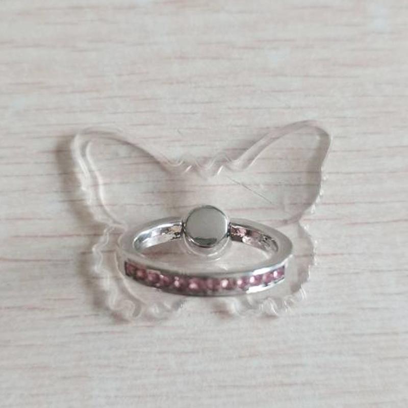 

Transparent Butterfly Finger Ring Mobile Phone Holder for iPhone 15 Smartphone Sticker Stand Accessories Foldable Support
