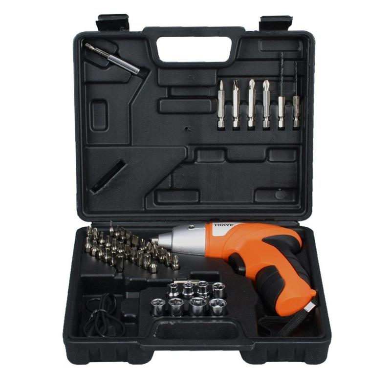 

USB Rechargeable Cordless Drill Set 45pcs A Set 3.6V Electric Screwdriver Bit Set