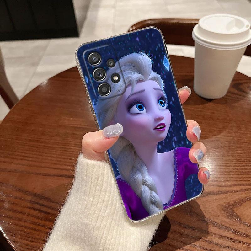 Clear Case For Samsung Galaxy A57 A37 A56 A36 Cases A55 A54 A35 A26 A07 A17 A16 A06 A34 A15 Soft Cover Elsa Frozen Art Princess