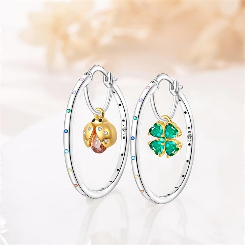 925 Silver Simple Sun Small Sugar Cube Star Moon Women Earring Brilliant Wedding Engagement Star Earrings Jewelry Gifts
