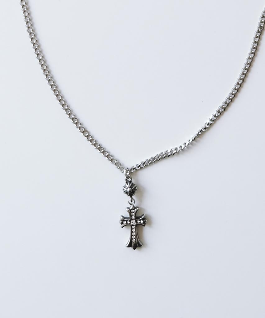 Nakedblood [Handmade]Silverdrop Halo Cross Necklace