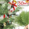 1-30Pcs Artificial Pine Branches DIY Garland Xmas Tree Ornaments Fake Green Pine Leaves Stems New Year Party Decoration Gifts