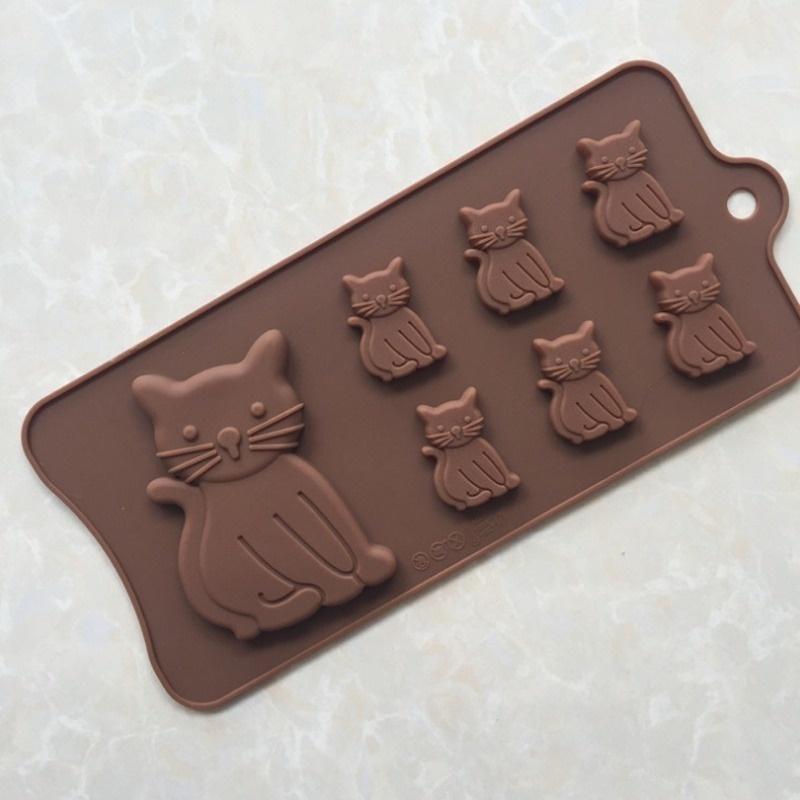 1Pcs Cat Cake Mold Silicone 3D Biscuits Fondant Handmade Bakeware Tools Resin Chocolate Candy Mould