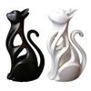 3D Printed Hollow Cat Figurine Modern Abstract Sitting Kitten Statue Artistic Animal Sculpture