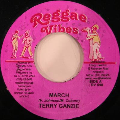 7inch Record TERRY GANZIE / DON ANGELO - March / Jah Is Great RV098 Reggae Vibes 2003 Jamaica Reggae, Ska & Dub Used