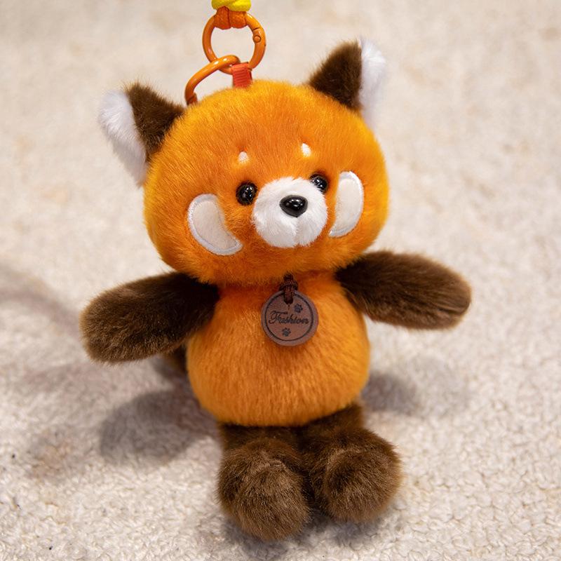Multicolor Animal Plush Toy Charm: Panda, Sloth, Kitten, Duck, Pig, Raccoon - Small Pendant Bag Accessory