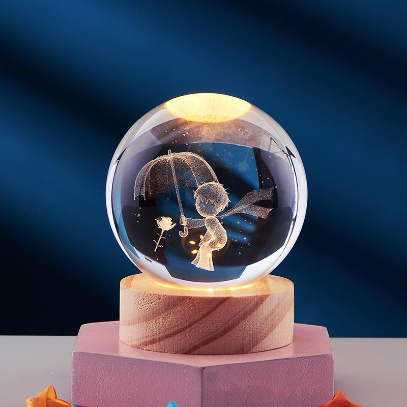 Starry Sky Night Light Crystal Ball - Creative Birthday Gift for Girls, Best Friends, Classmates, Boyfriend Desktop Ornament