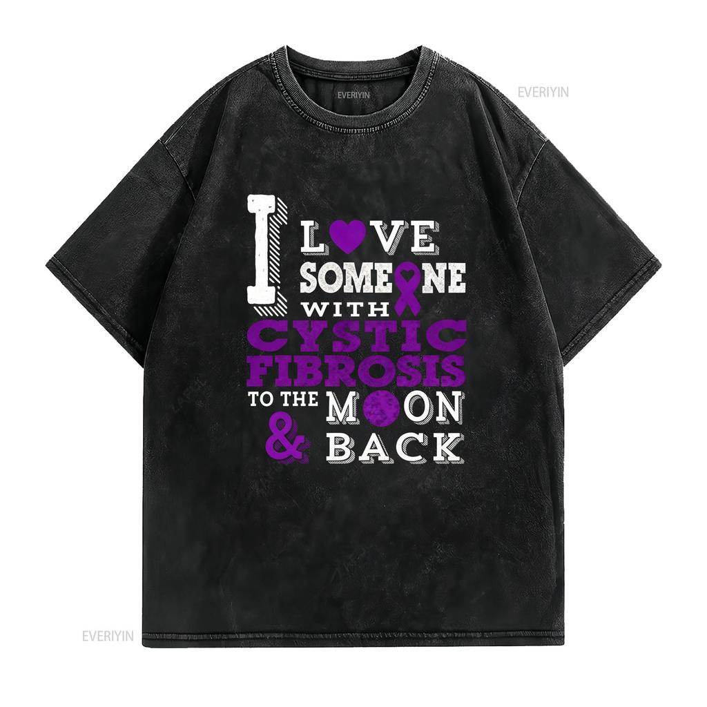 Cystic Fibrosis Awareness I Love Someone With To The T Shirt Vintage Washed Soft Homme Casual Designer Clothes Fashion