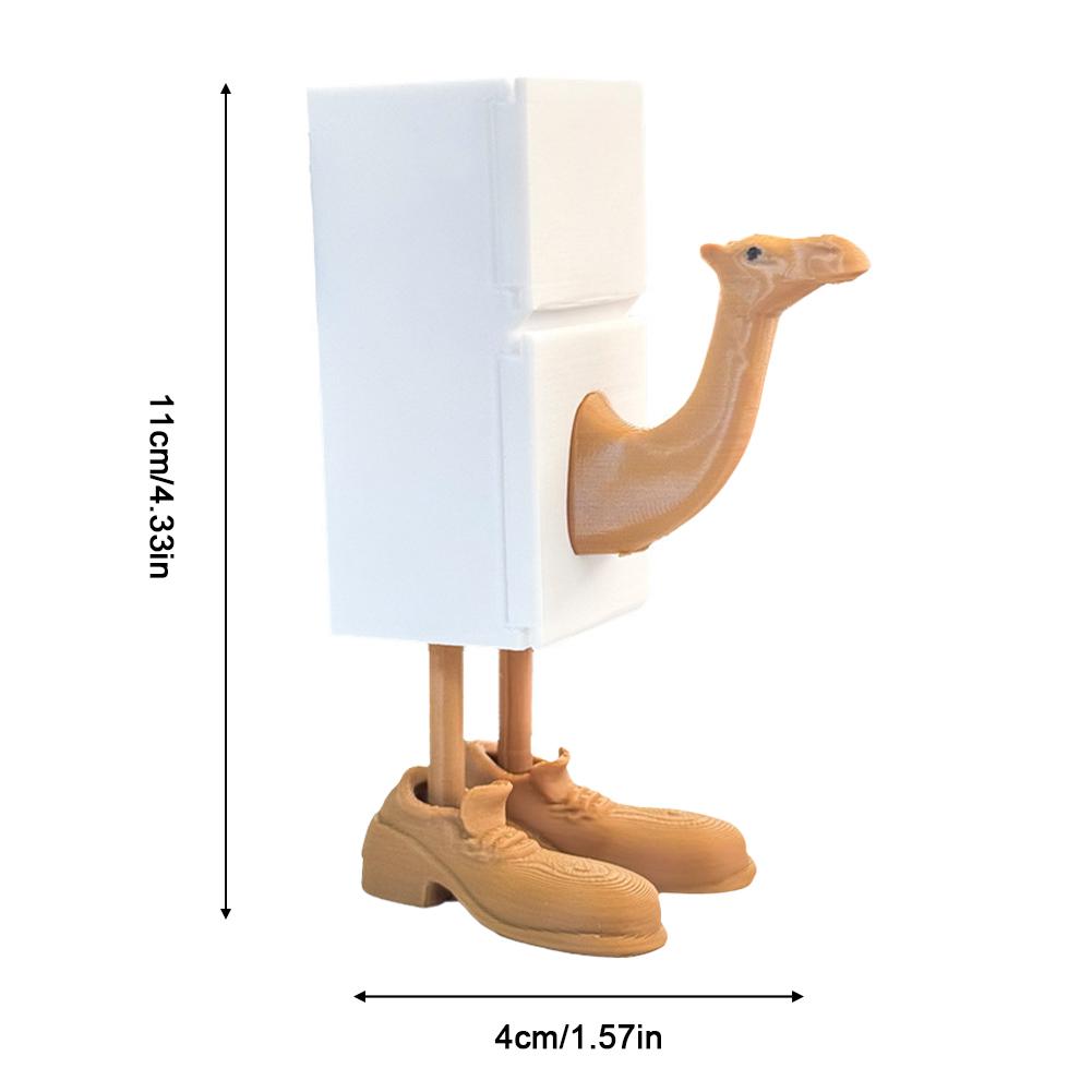 Creative Articulated Figure Tungtungtung Sahur 3D Printing Wood Stick Man Figurine Desktop Arm Movable Action Figure Collectible