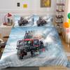 3D-autoprintimise voodipesu ühe kaheinimesevoodi täissuuruses Cartoon vanaauto mustriga padjapüür ja tekikate pestav ja mugav kodukaunistus