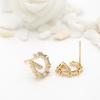 Korean Style 925 Silver Zircon G-shaped Stud Earrings
