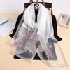 Silk Women Scarf Wool Shawls Lady Wraps Bufanda Floral Pashmina Embroidery Scarves Foulard Hijab Solid Female Hair Bandana