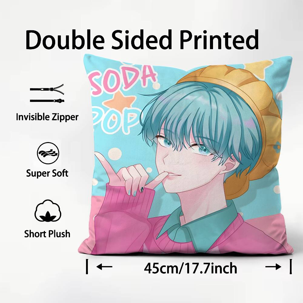 Saja Boys KPopS D-Demon H-Hunters Pillow Case Pattern Printed Pillowcase for Living Room Sofa Cushion Cover & Bedroom Decor