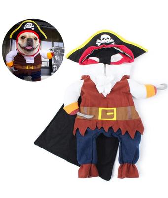 Halloween Haustier Hundekleidung Katze Kostüm Lustiger Piratenanzug Für Kleine Hunde Verwandlung Cosplay Kleidung Welpe Stehend Verkleiden