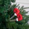 4 PCS Christmas Elf Legs Picks-Elf Feet Tree Ornaments with Fixed Wire-Striped Plush Stuffed Elf Leg Picks for Christmas Tree Party Home Decorations
