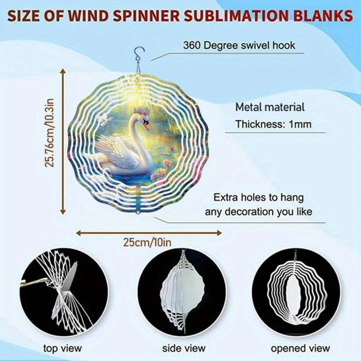 

3D Kinetic Swan Family Wind Chime Outdoor Hanging Decor with Blue Green Water Scene Butterflies Flowers for Christmas Thanksgiving Halloween