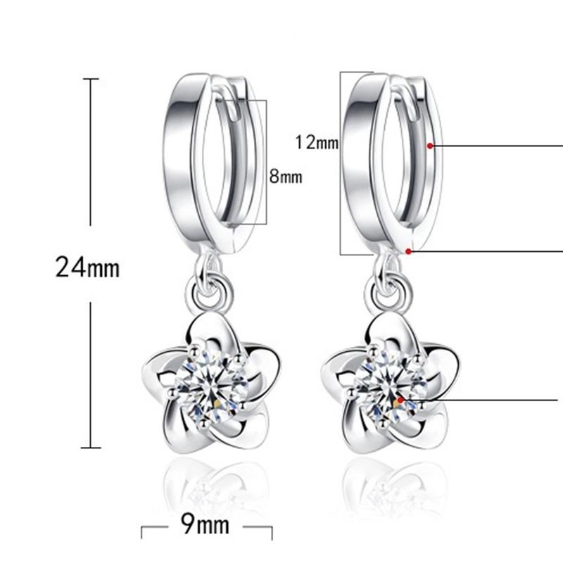 925 Silver Earrings Jewelry High Quality Retro Simple Pattern Purple White Zircon Earrings