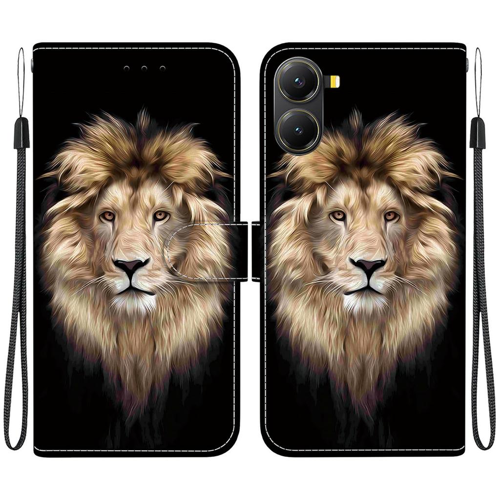 For Xiaomi Poco X7 Pro 5G/Redmi Turbo 4 5G Case Pattern Printing Leather Wallet Phone Cover with Lanyard