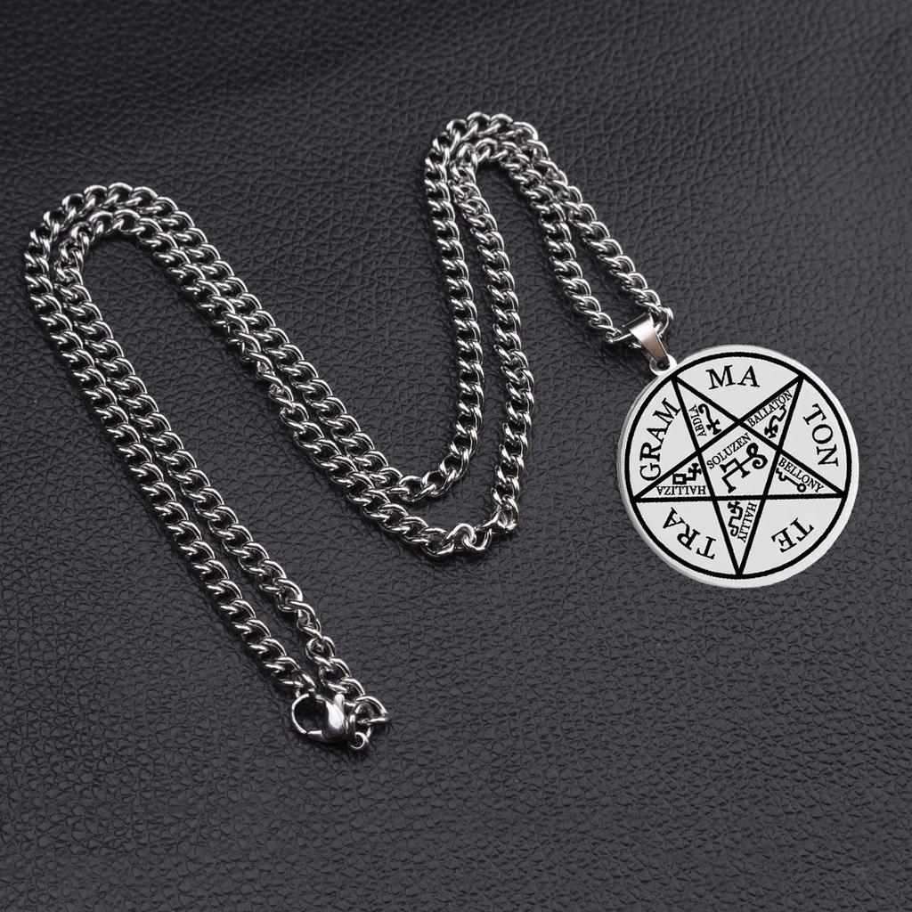 King of Pentacles 35 Solomon Enoch Protection Seal Four-Word God Name Kabbalah Star Pendant Necklace