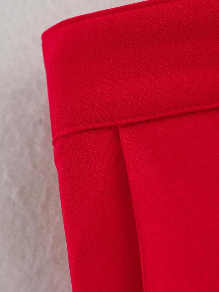 2025 Spring Women's European & American Style Red Suit Vest and Long Pants Set