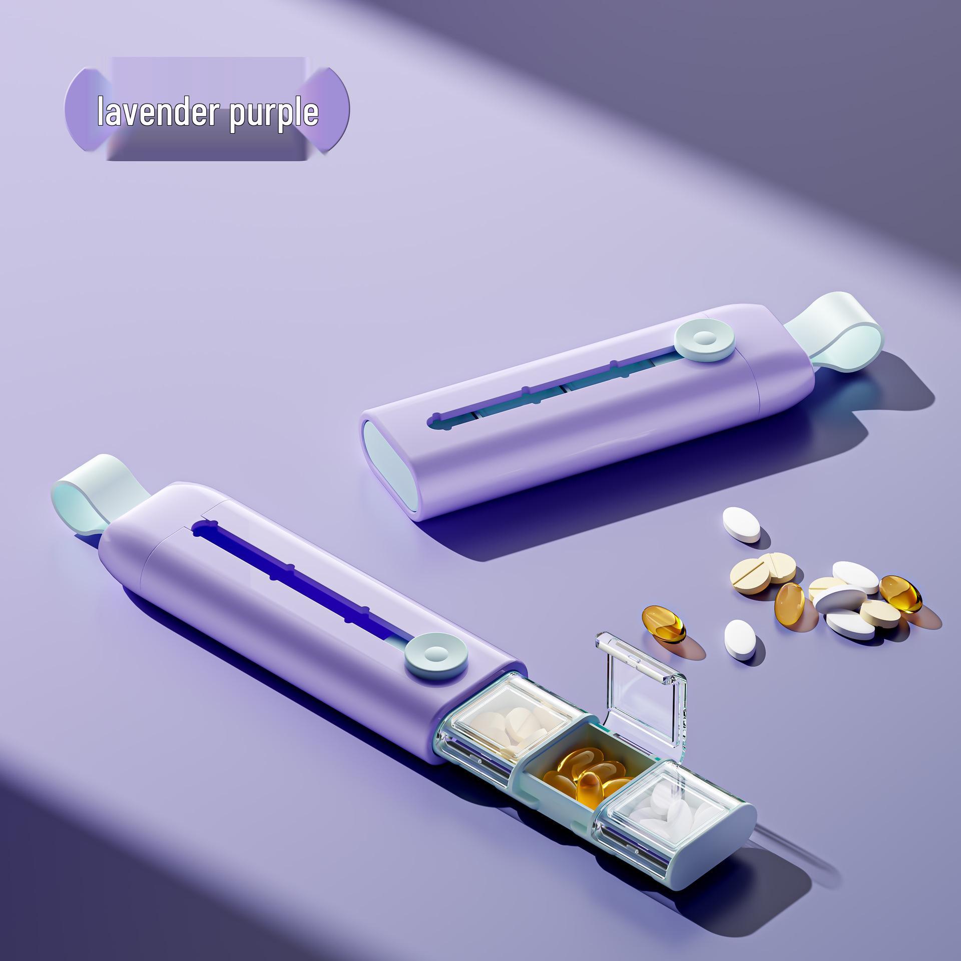 

Portable Pill Organizer with Morning-Midday-Evening Compartments and Press-Pull Lid