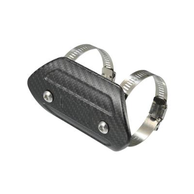 BULLSPANN Motorcycle Muffler with Heat Guard Clamps / Exhaust Pipe Head Shield Cover /