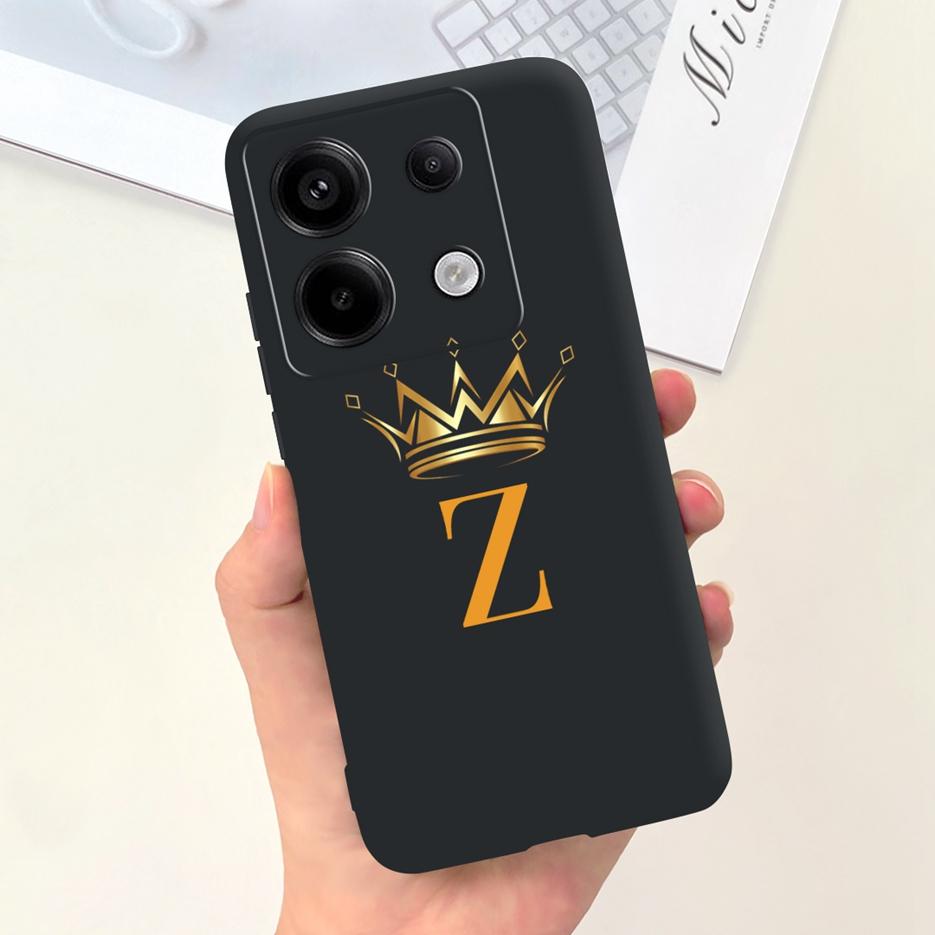 For Xiaomi Redmi Note 13 4G Case Cute Crown Letters Cover Soft TPU Phone Case For Xiaomi Redmi Note 13 Pro Plus Note13 5G Bumper