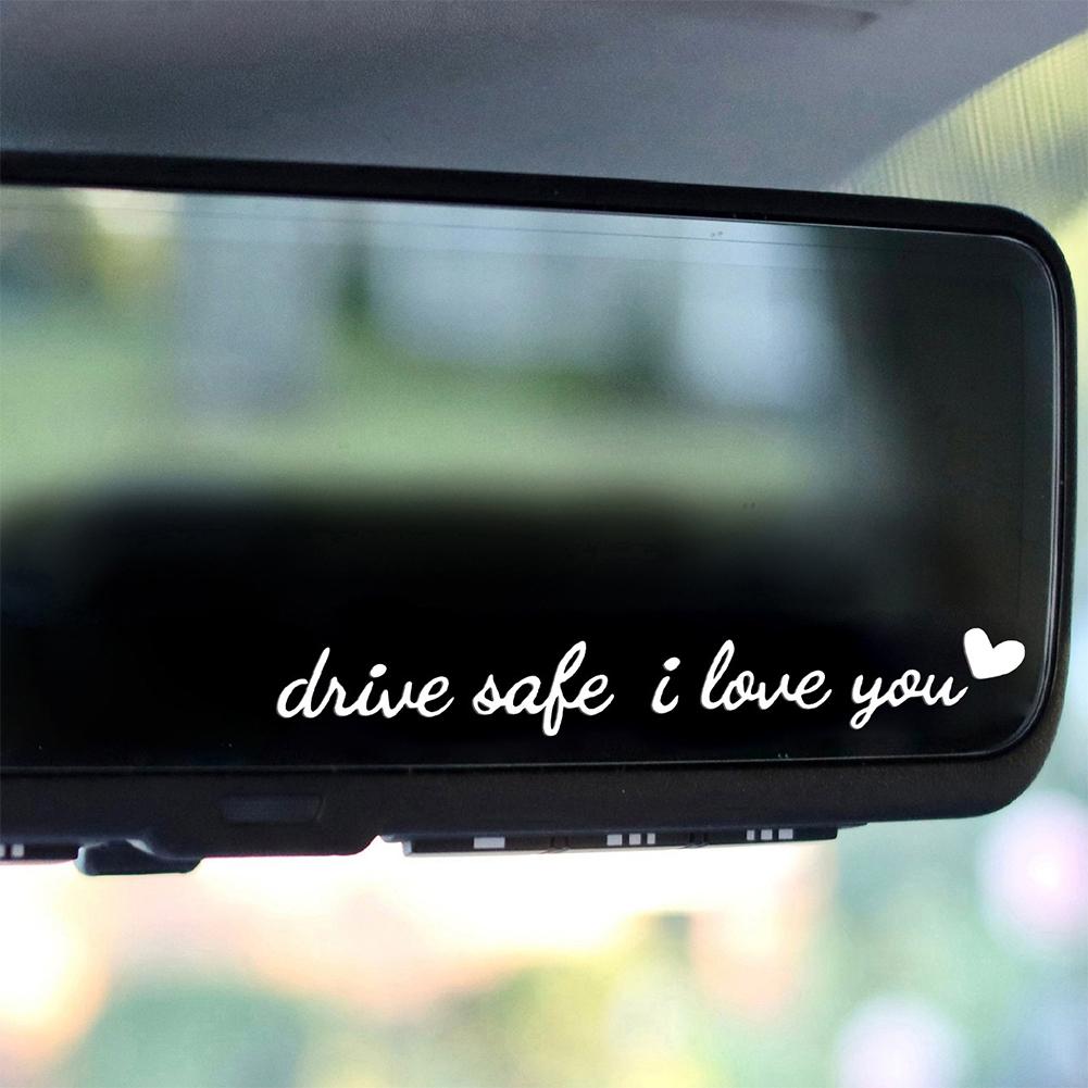 Auto Spiegel Aufkleber Fahr Sicher Ich Liebe Dich Auto Spiegel Aufkleber Niedliches Fahrzeugzubehör Für Armaturenbrett Windschutzscheibe Fenster Roller SUV