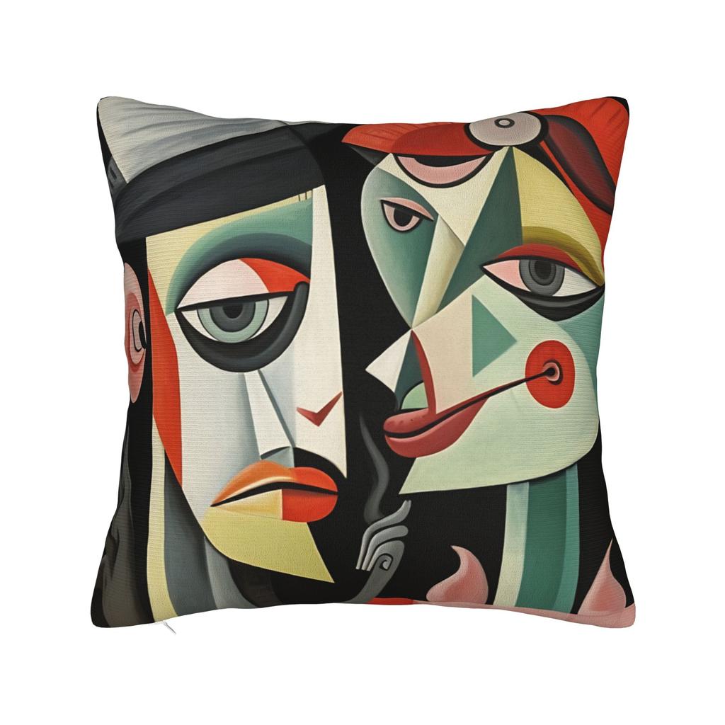 Picasso Funky Art Lady Hat Square Pillow Case Cushion Covers Custom Zippered Decorative Pillowcase For Sofa 40*40Cm