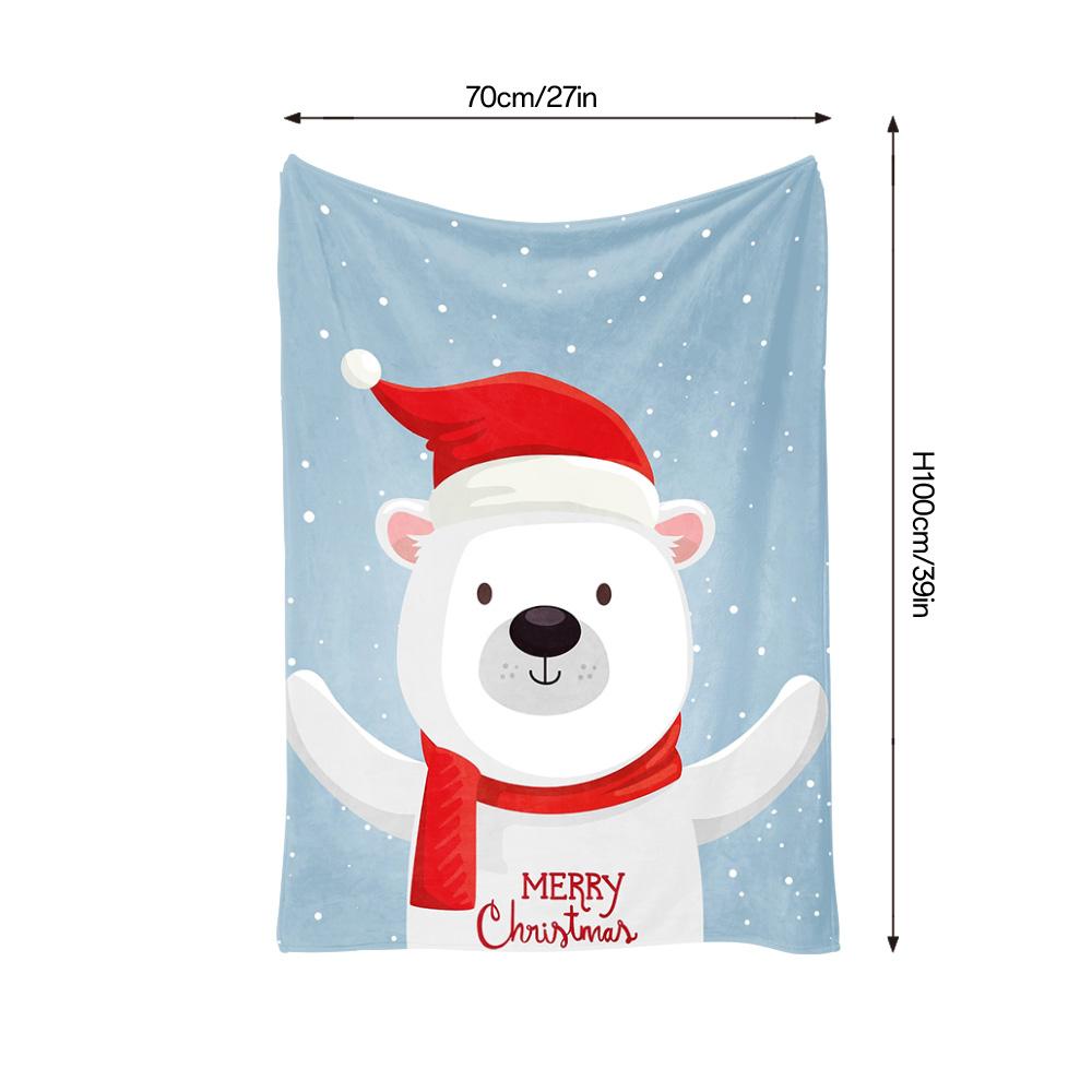 Tuniu Merry Christmas Plush Teddy Bear Kids Fleece Blanket Sofa Bed Throw Warm Soft Cute Gift