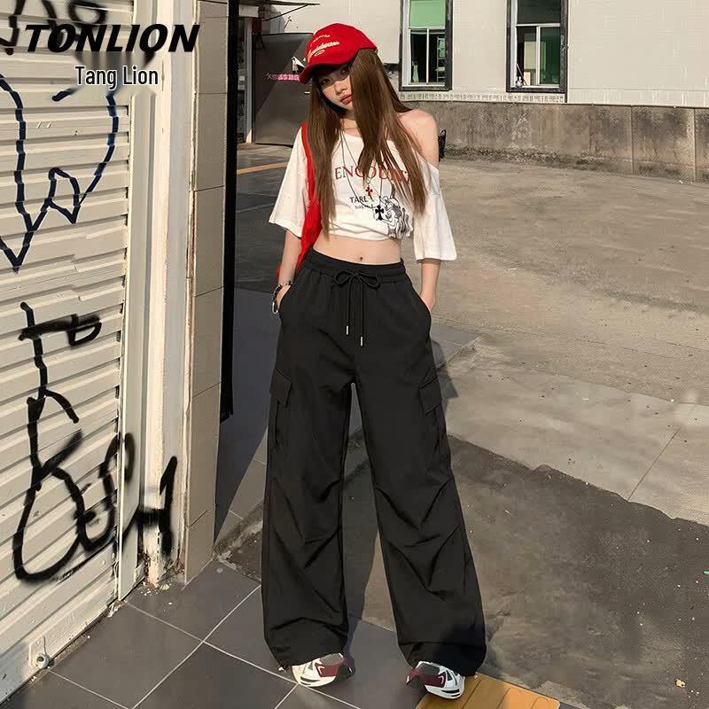 TonLion Women's Cooling Straight Leg High-Waist Cargo Pants