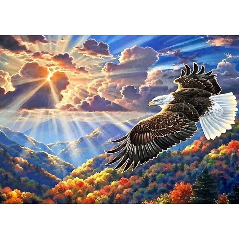 New 5D DIY Diamond Painting Eagle Head Diamond Embroidery Animal Cross Stitch Full Round Drill Home Decor Manual Art Gift