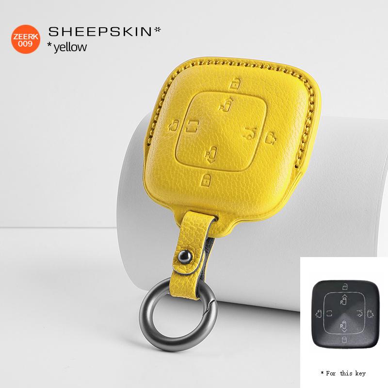 car Key protection shell Sheepskin For For zeeker 001 009 zeeker X intelligent Bluetooth key case Auto keychain accessories