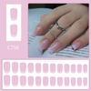 24 Pezzi Rosa Bianco Unghie Artificiali Press On Unghie Medie Lunghe Quadrate Unghie Finte Copertura Totale Unghie da Incollare per Matrimonio