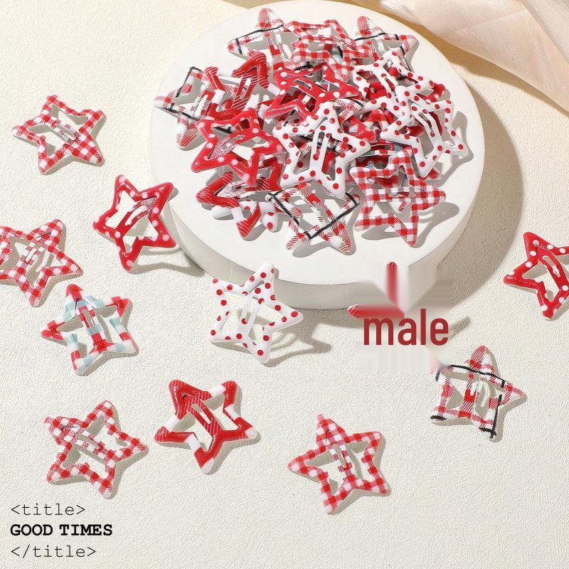 Y2K Star Hair Clips: Cute Five-Pointed Star Accessories for Kids' Side Bangs.
