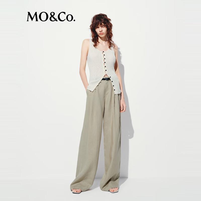 MO&Co. Men's Linen Straight Trousers