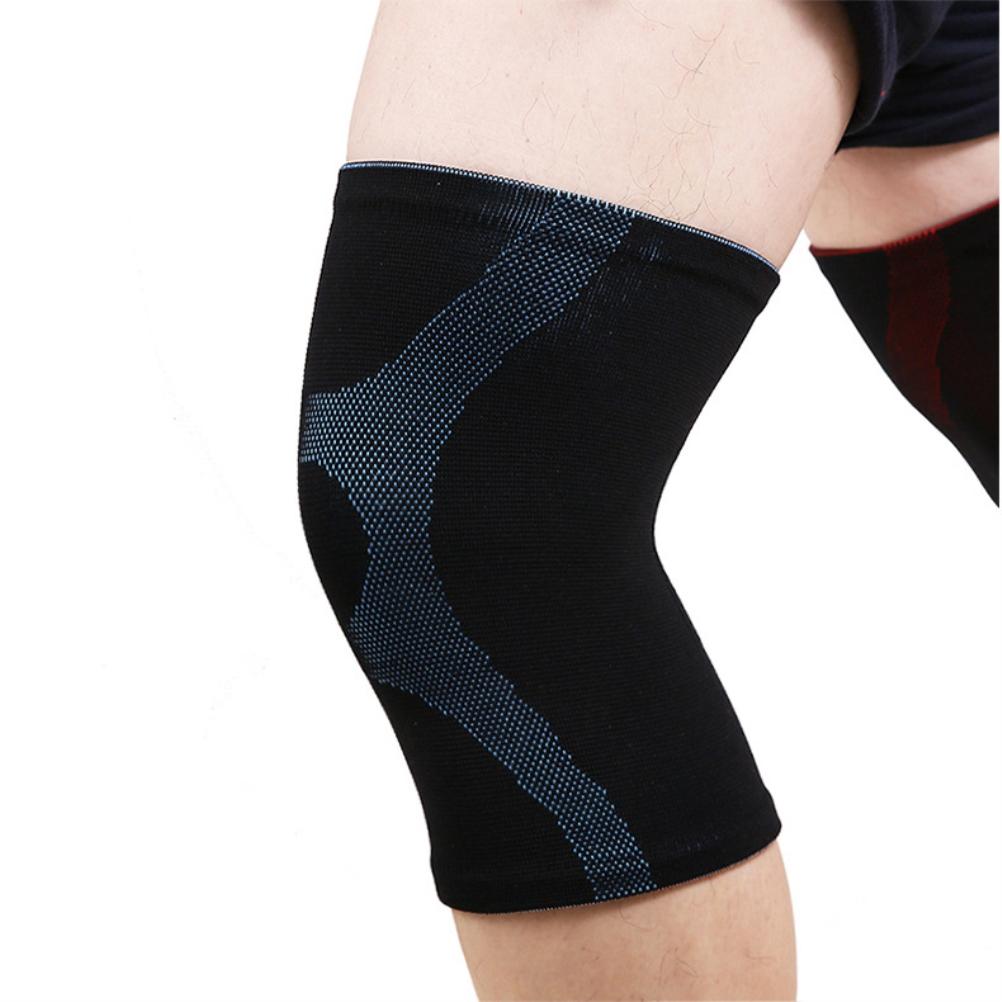 2 Pièces Genouillère Élastique Respirante Tricotée Support de Genou Sportif pour Hommes Femmes Course Volleyball