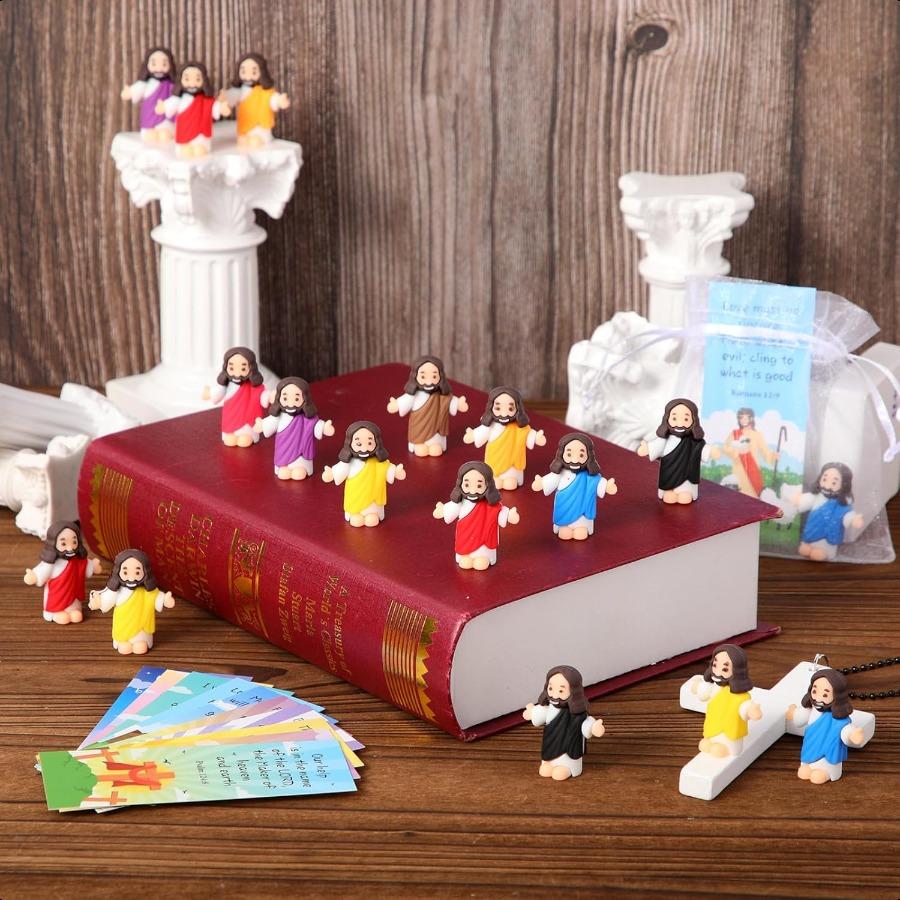 

Barydat 50 Sets Small Jesus Figures Bulk Little Easter Jesus Toys Tiny Jesus Figurine Mini Jesus Doll with 50 Cards 50 Bags for United States
