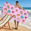 Colorful Summer Pattern with Beach Icons Beach towel quick-drying for travel outdoor sports jogging beach and swimming