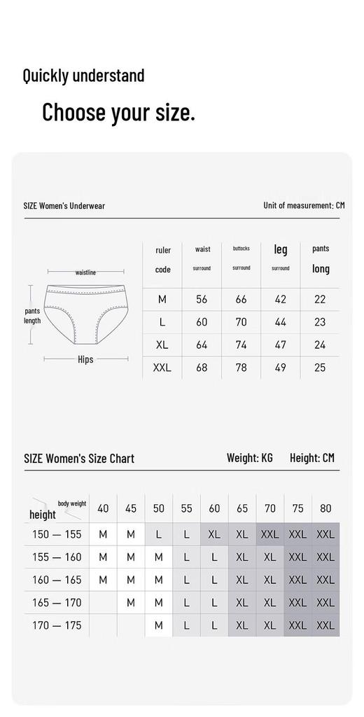 Fenteng Women's Pure Cotton Antibacterial Mid-Waist Briefs