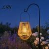 Rattan Woven Solar Lamp Lantern, Outdoor Faux Light, Rustic Waterproof Decorative Light Powered Hanging Lantern for Garden Balcony Patio Porch
