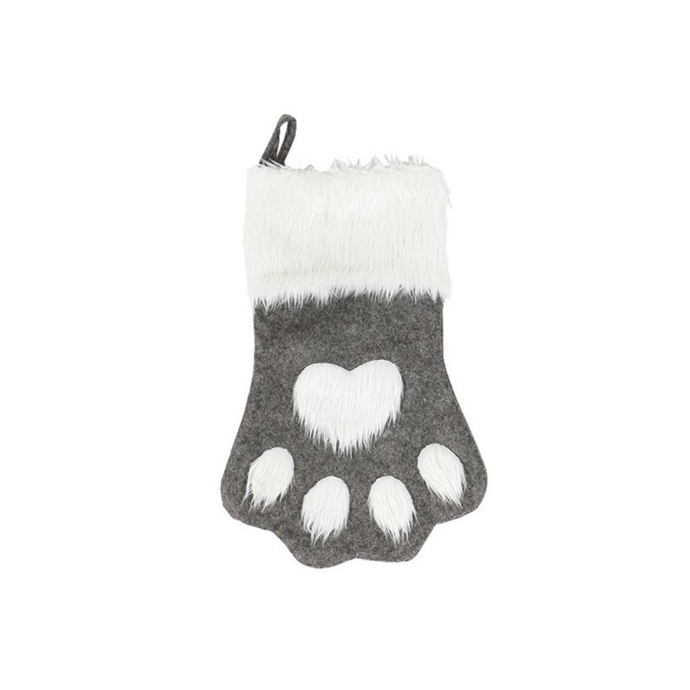 Non-woven Fabric Dog Claw Christmas Stocking Hairy Christmas Tree Pendant  Fireplace