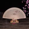Exquisites Chinese Culture Handheld Fan Decorative Wood Handheld Folding Fan with Detailed Carving for Gift and Decors