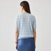 Zhaojun Women's Mulberry Silk Plaid Knit Short Sleeve Top
