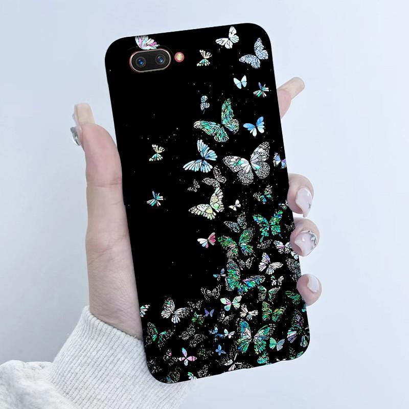 For OPPO A3S Phone Case OPPOA3S Butterfly Flower Girls Design Soft Silicone TPU Back Housing for OPPO A12E A5 AX5 A 3S Covers